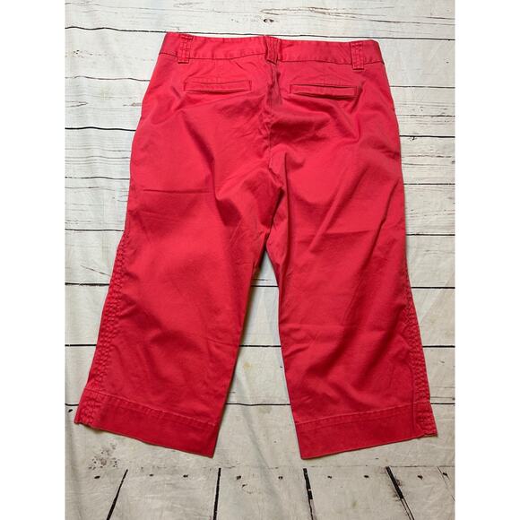 J Crew Pink Cropped Chino Pants Size 8 Perfect Fit Pink Bold Spring - Picture 7 of 7